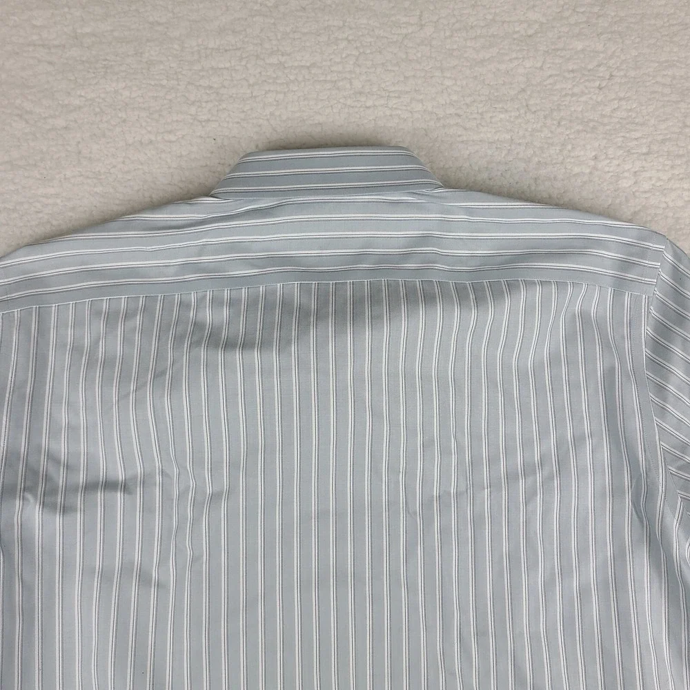 Banana Republic‎ Shirt Mens XL Blu-ish Gray Striped Non Iron Dress Button Up *